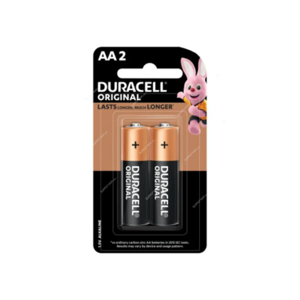 Duracell Original AA Alkaline Batteries – Pack of 2, 1.5V LR6 MN1500 – Long Lasting Power