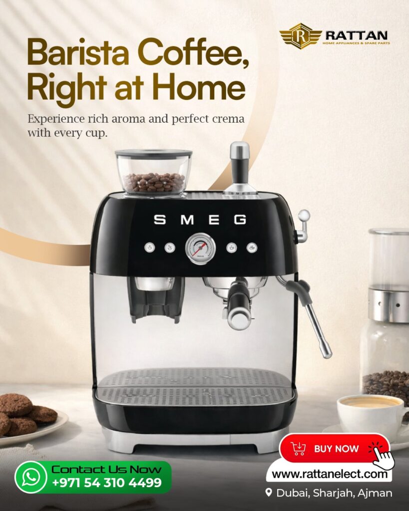 Premium SMEG espresso coffee machine for home barista setup