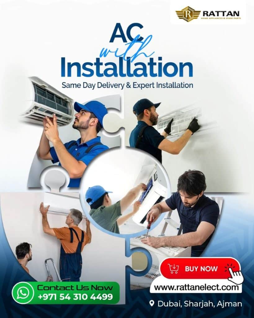 Professional AC installation services in Dubai, Sharjah, and Ajman by expert technicians