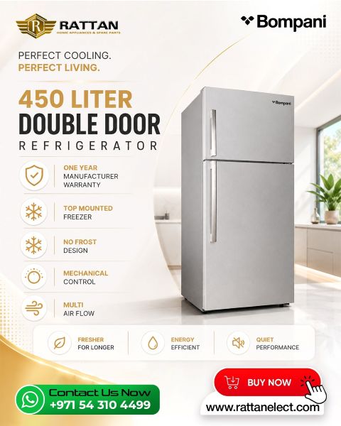 450 Liter No Frost Double Door Refrigerator | Bompani by Rattan